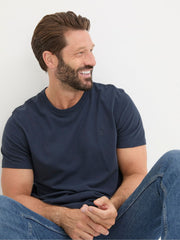 Lulworth Navy Blue 100% Cotton Crew T-Shirt