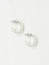 Daisy Silver Tone Tone Hoops Earrings