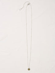 Silver Tone Heart Stone Necklace