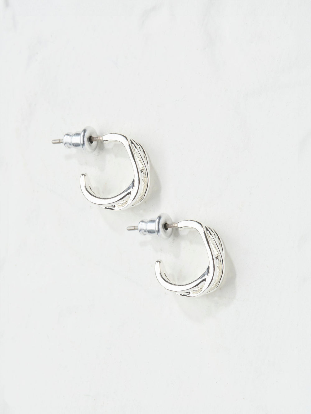 Silver Tone Mutli Strand Hoop Earrings