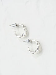 Silver Tone Mutli Strand Hoop Earrings
