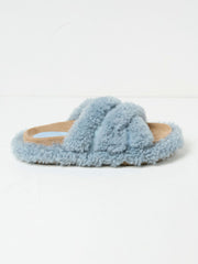 Borg Blue Crossover Slippers