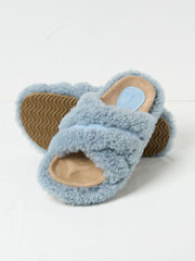 Borg Blue Crossover Slippers