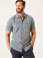 Blue Short Sleeve Deco Print Shirt