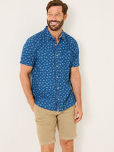 Blue Short Sleeve Geometric Print Shirt