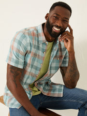 Pale Blue Short Sleeve Port Check Shirt