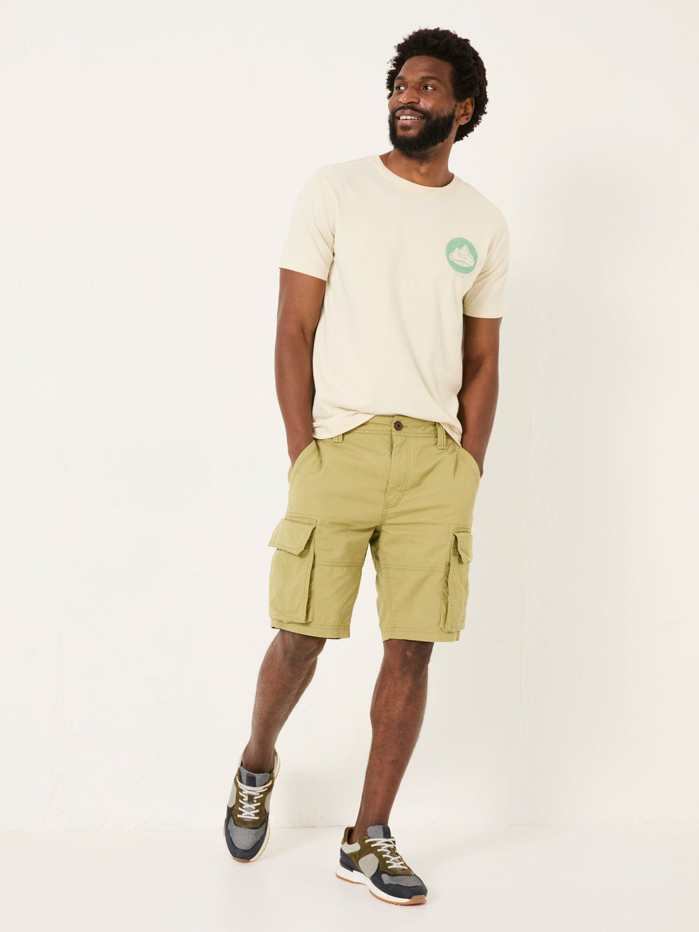 Bude Olive Green Cargo Shorts