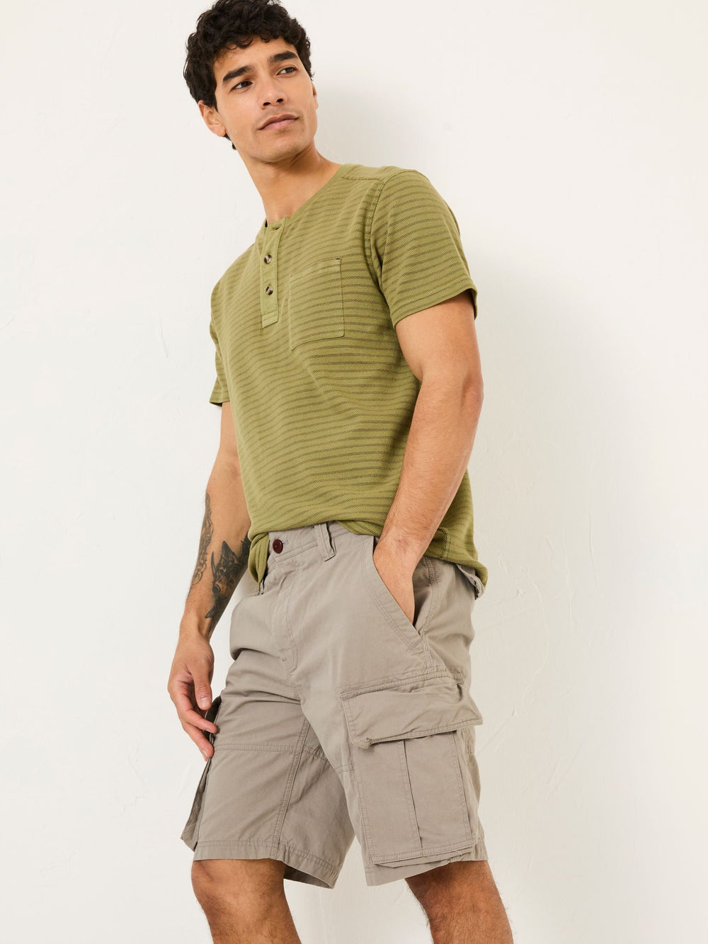 Bude Light Grey Cargo Shorts