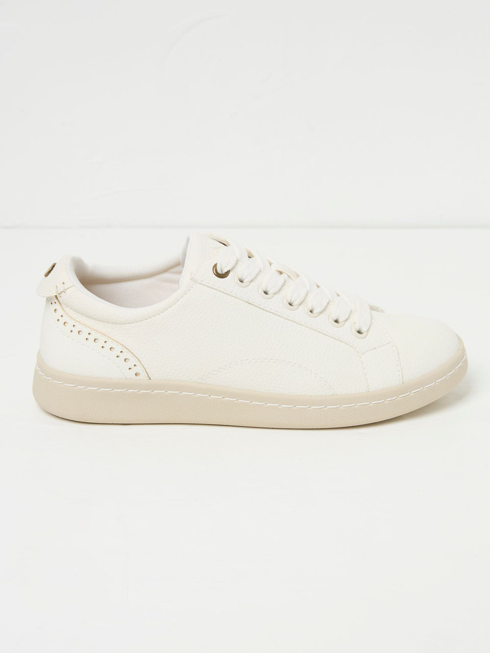 White Nora Lace Up Trainer