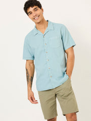 Bugle Light Blue Linen Cotton Shirt