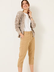 Farnham Stone Cropped Chino Trousers