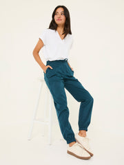Lyme Teal Blue Cuffed Joggers