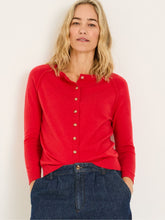 Rose Red Crew Neck Cardigan