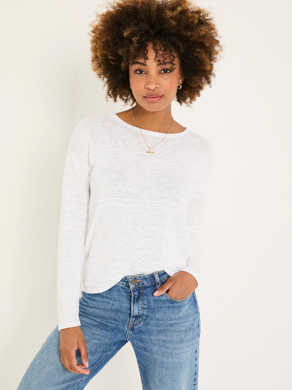 Isabelle White Knitted Jumper