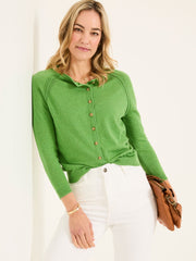 Rose Green Crew Neck Cardigan