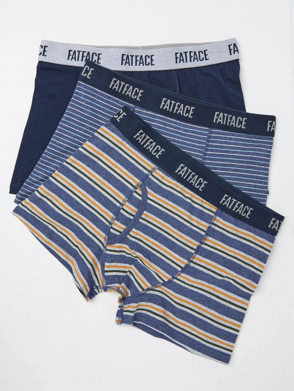 Navy Blue Stripe Classic Boxers 3 Pack