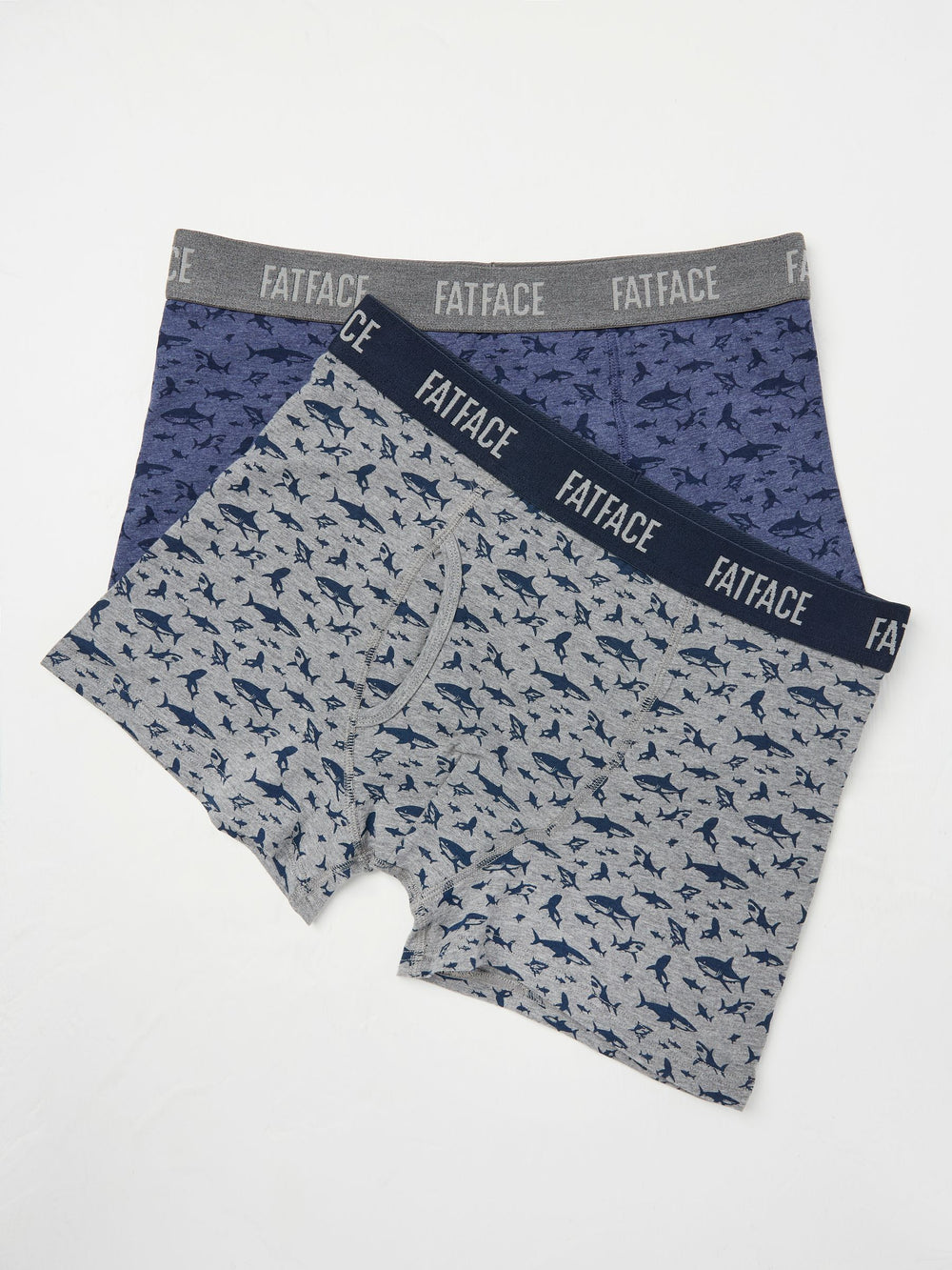 Grey & Blue Shark Classic Boxers 2 Pack