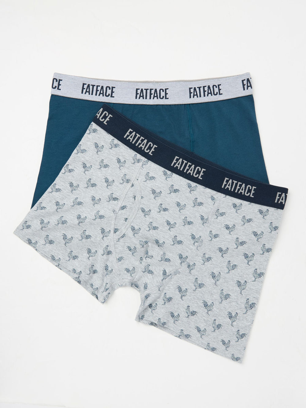 Blue & Grey Cockerel Classic Boxers 2 Pack