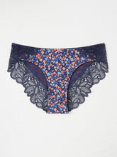 Navy Blue Floral Cheeky Knickers