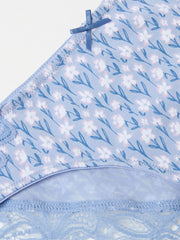 Light Blue Floral Cheeky Knickers