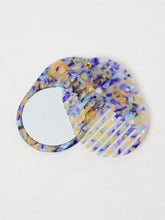 Multi Colour Resin Compact Mirror with Comb