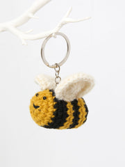 Yellow Crochet Bee Keyring