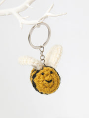 Yellow Crochet Bee Keyring