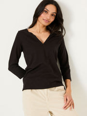 Aster Black 3/4 Sleeve T-Shirt