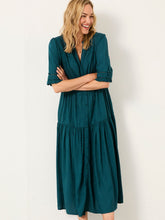 Elsie Dark Teal Regular Embroidered Midi Dress