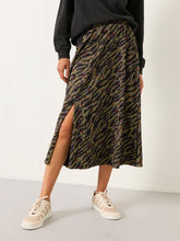 Delith Black Sketchy Texture Midi Skirt