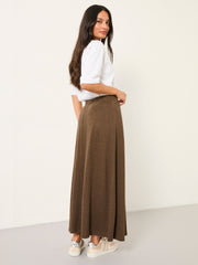 Kitty Chocolate Brown Jersey Maxi Skirt