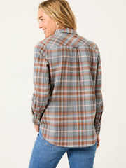 Olivia Teal Blue Check Shirt