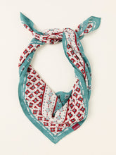Blue Geometric Hair Scarf