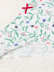 Ivory Bee Floral Brazillian Knickers