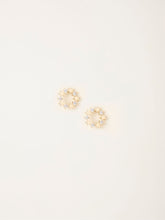 Gold Tone Star Ring Stud Earrings
