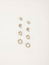 Gold Tone Multi Pack Gem Earrings