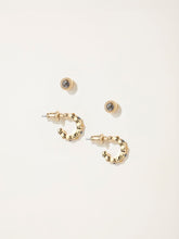 Gold Tone 2 Pack Of Stud And Huggie Earrings