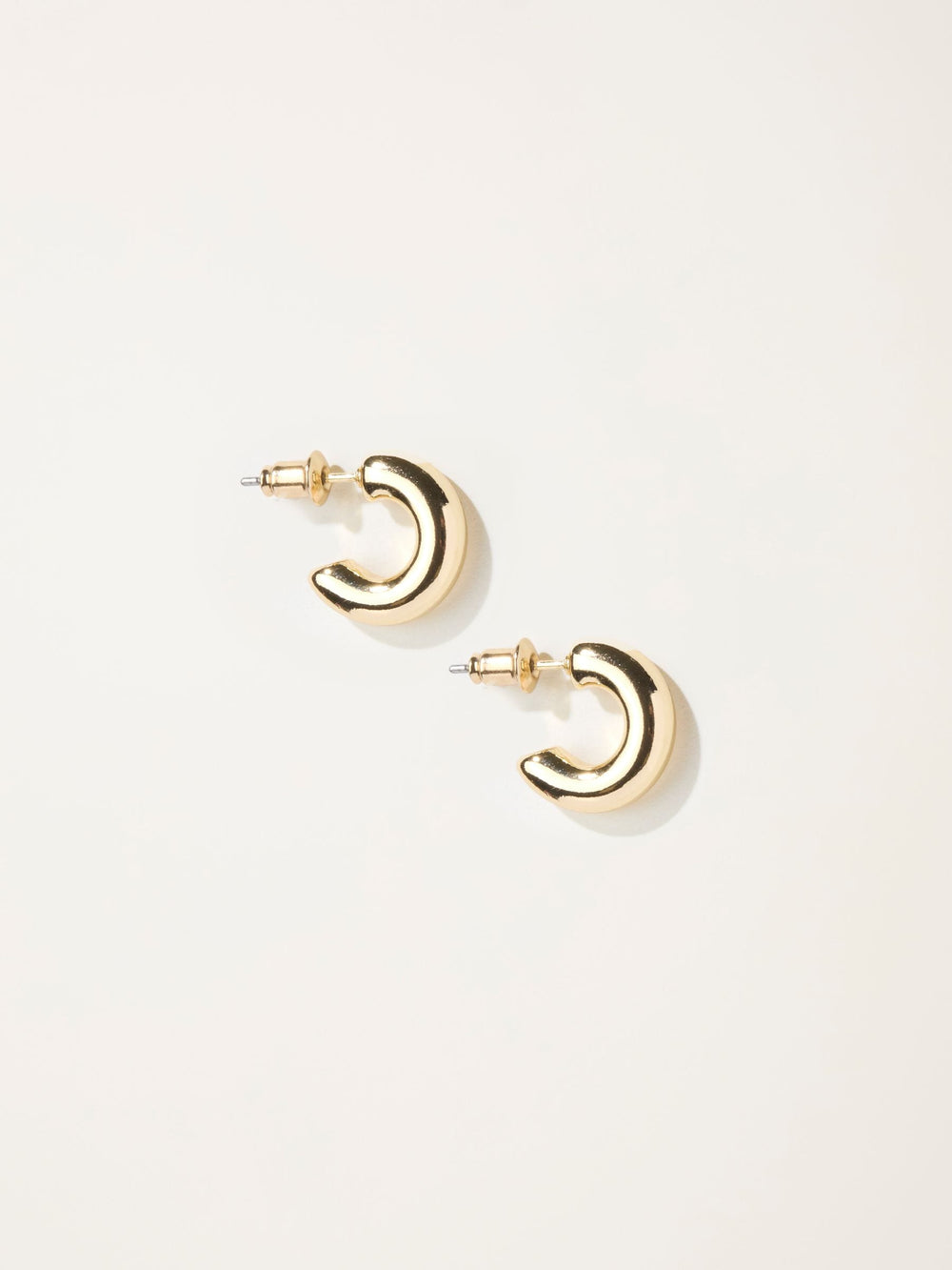 Gold Tone Chunky Huggie Earrings