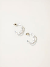 Silver Tone Star Huggie Earrings
