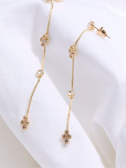 Gold Tone Gem Drop Earrings