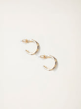 Navy Bliue Enamel Daisy Hoop Earrings