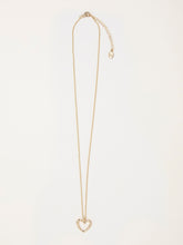 Gold Tone Hammered Heart Necklace