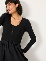 Louise Black Regular Jersey Woven Dress