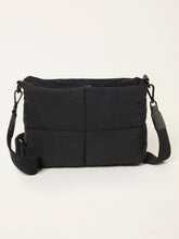 Black Quilted Nylon Crossbody Bag
