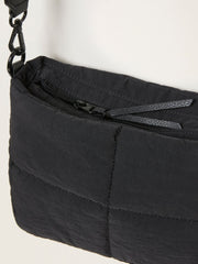 Black Quilted Nylon Crossbody Bag