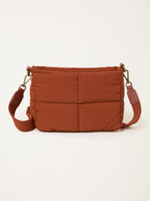 Dark Orange Quilted Nylon Crossbody Bag