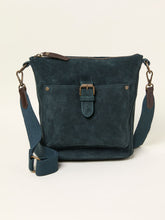 Sienna Teal Blue Suede Crossbody Bag