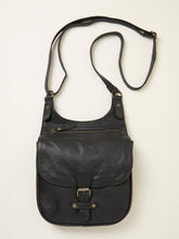Anna Black Oiled Crossbody Bag