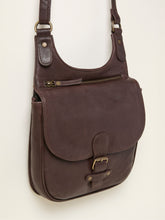 Anna Chocolate Brown Oiled Crossbody Bag