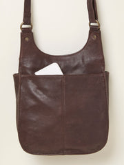 Anna Chocolate Brown Oiled Crossbody Bag
